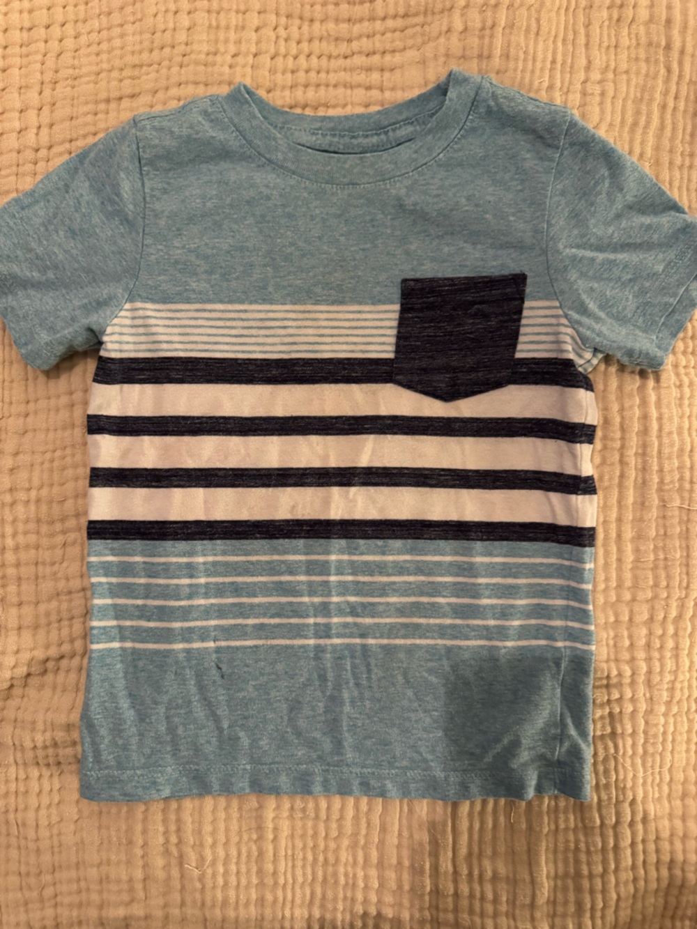 Cat & Jack Blue Striped Pocket Tee